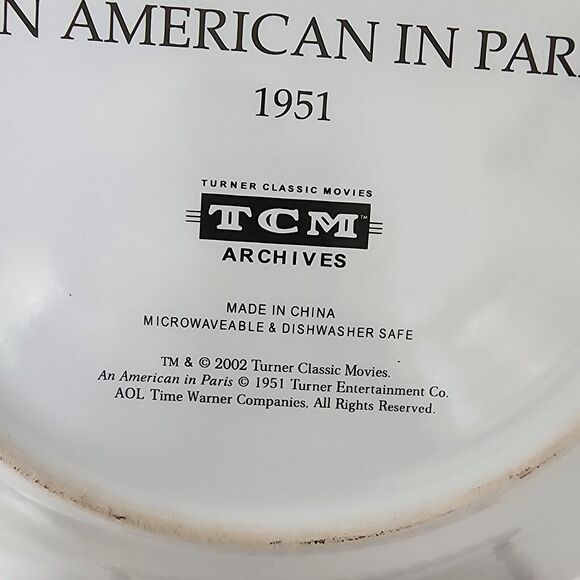 Pottery barn Collectors Plate An American In Paris 2002 Turner Classic Movie - Picture 7 of 7